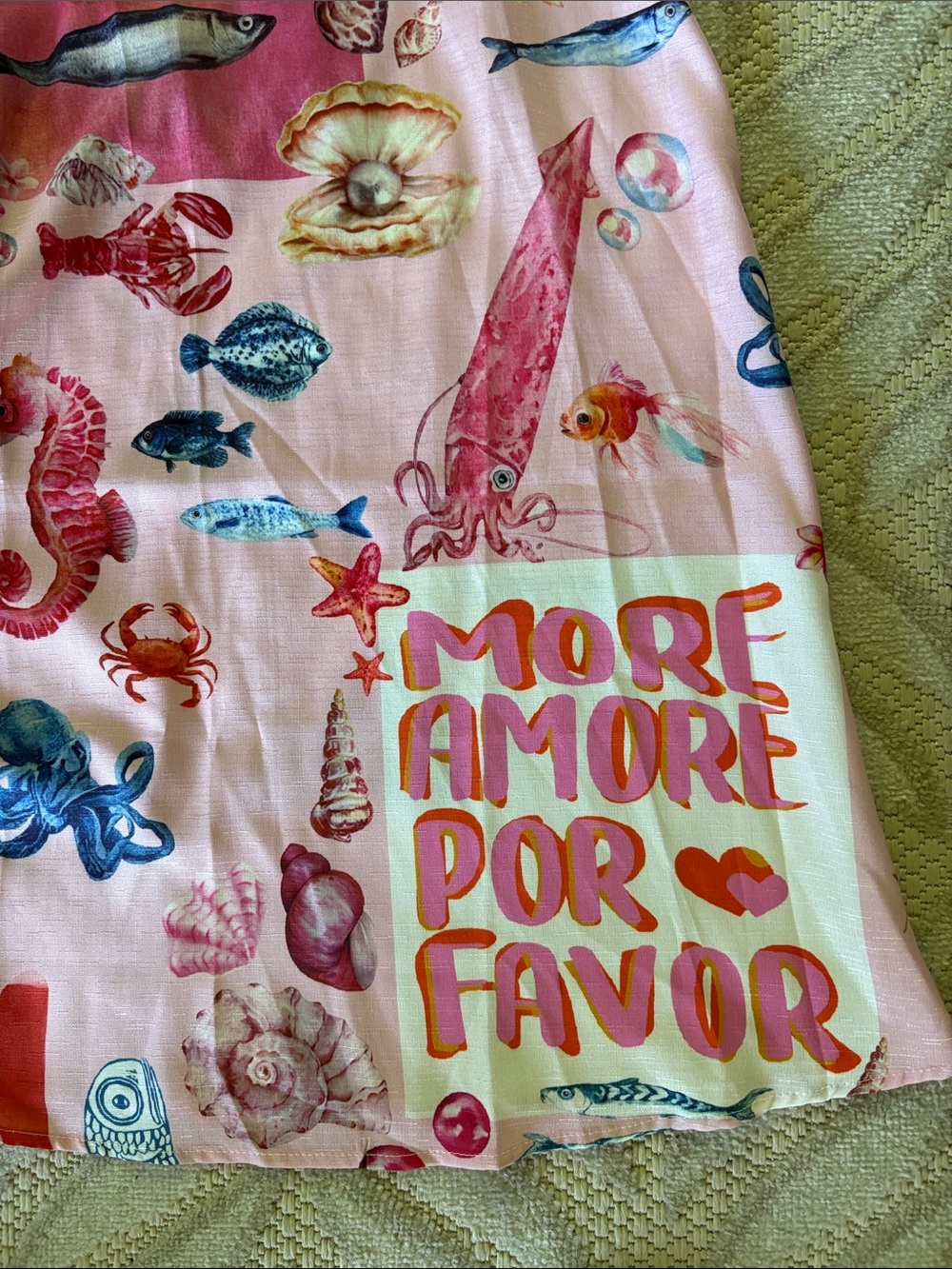 Pink Ocean Print  summer Dress - Picture 3 of 4
